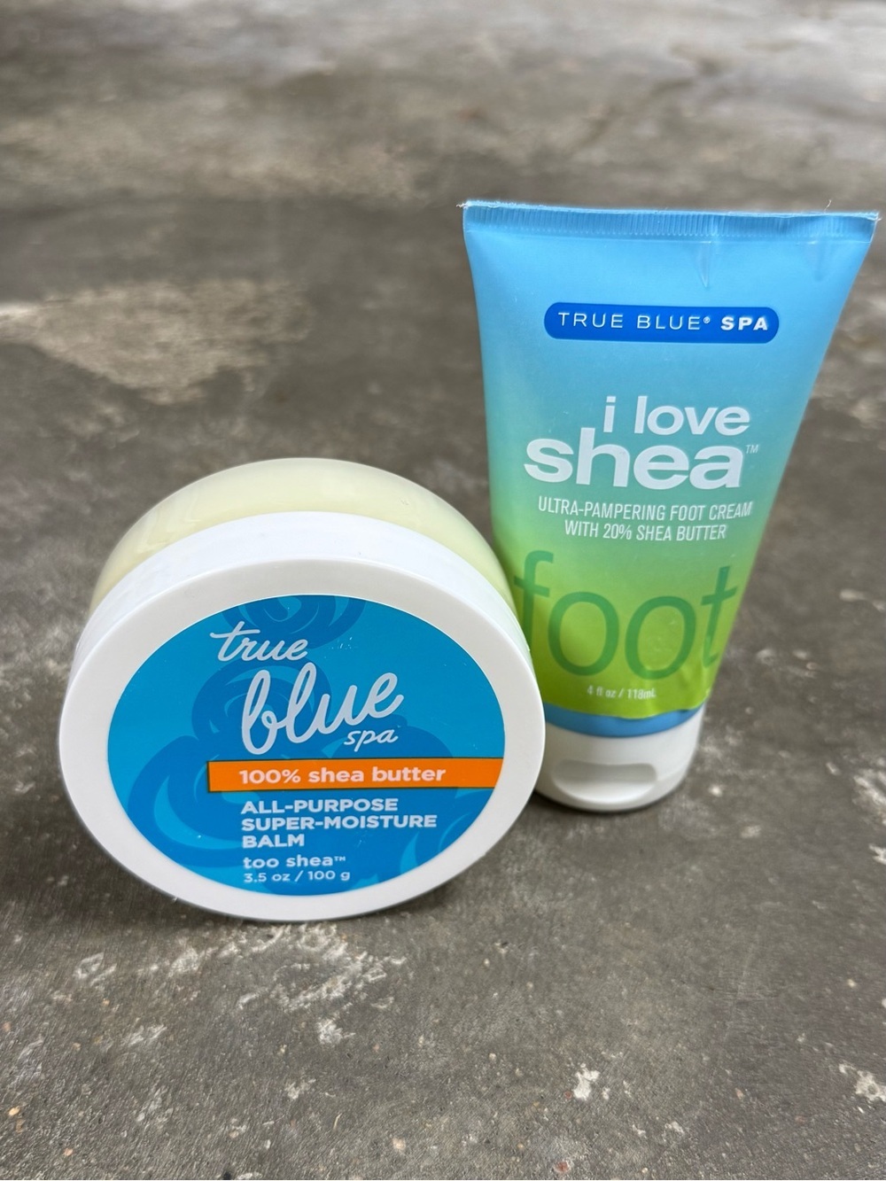 Bath & Body Works True Blue Spa Shea Butter Foot Cream & Too Shea Balm Lot